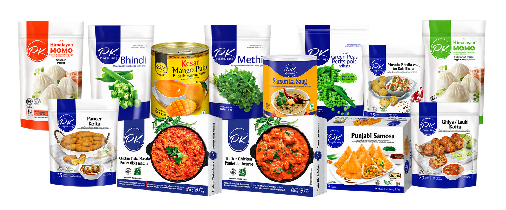 Punjab King frozen vegetables, curries and snacks